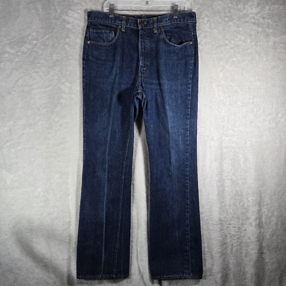 Levi's 517 Vintage Jeans Mens Size 35x32 Medium Blue Red Tab Talon 70's Bootcut - Picture 1 of 16